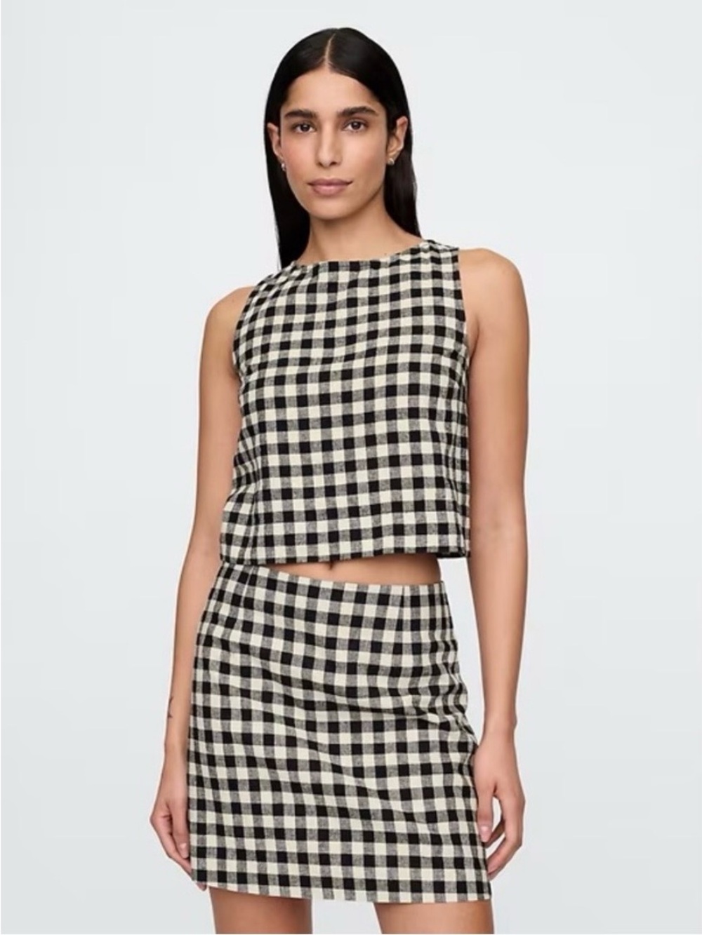 GAP Black & Cream Gingham Tank Top
